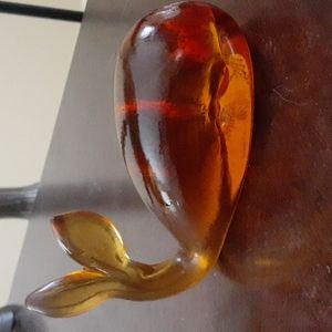 Vintage hand blown glass whale